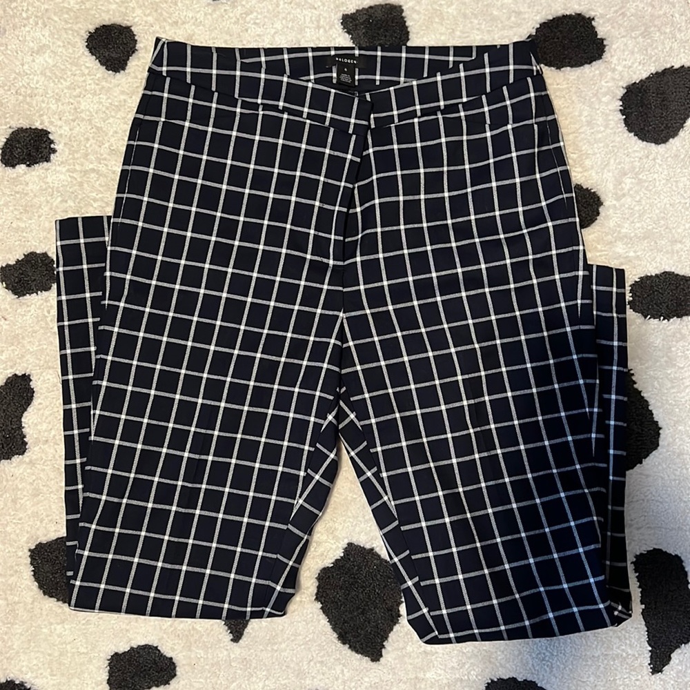 Navy Straight Leg Trousers
